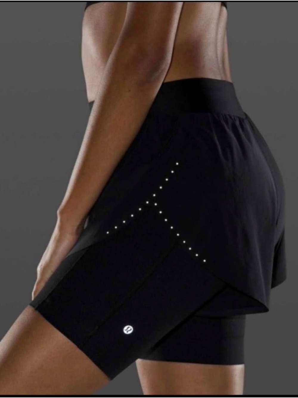 lululemon athletica Black Layered Performance Skort with Reflective Dots